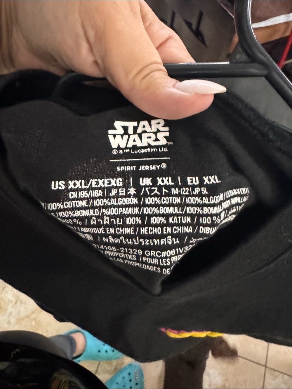 Star Wars Black Jersey Long Sleeve Tee with Pink & Yellow Logo - Picture 4 of 4